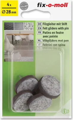 Produktbild von Filzgleiter mit Stift rund 28mm braun fix-o-moll