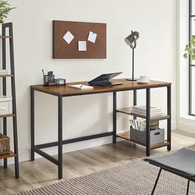 Obrázek produktu pro Stůl VASAGLE se 2 policemi Počítačový stůl 140 x 75 x 60 cm Pracovní stůl LWD55X