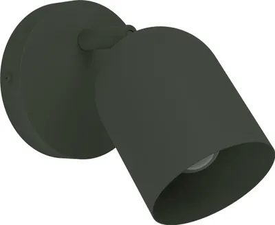 Produktbild von EGLO Wandlampe innen Tilston, Wandleuchte mit schwenkbarem Strahler, Wandstrahler aus Stahl in Dunkelgrün, Leselampe mit E14 Fassung