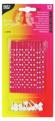 Produktbild von 12 Geburtstagskerzen 10 cm farbig sortiert mit Halter
