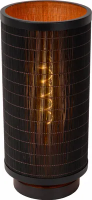 Zdjęcie produktu dla Lampa stołowa z abażurem Tagalog czarna 1xE27x40W wiklina / rattan / słoma wym:31,5x15x15cm IP20 Lucide