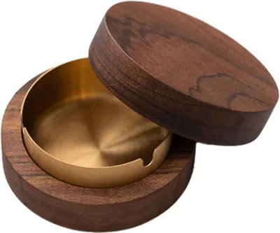Produktbild von Aschenbecher Holz - Winddicht mit Deckel - Modell KKQ555556