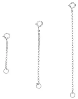 Produktbild von Verlängerungsset für Schmuck - 3 verzilverte Verlängerungen für Ketten, Armbänder, und Fußketten - Verschiedene Längen