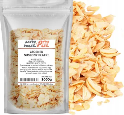 Zdjęcie produktu dla CZOSNEK SUSZONY PŁATKI 1kg Naturalny w płatkach aromatyczny Kol-Pol