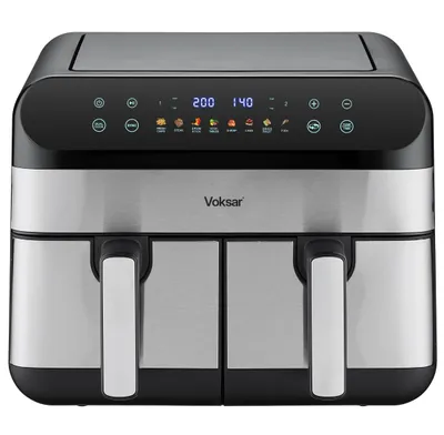Zdjęcie produktu dla Frytkownica Beztłuszczowa Dwukomorowa Podwójna VOKSAR G11 AirFryer 2400W+PRZEPISY