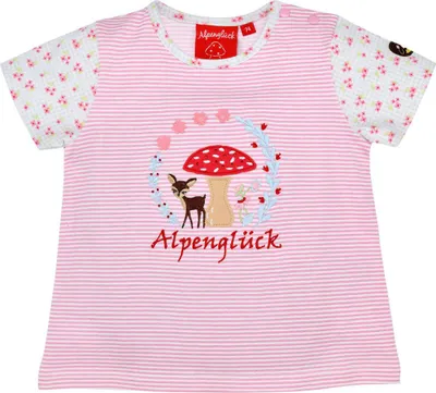 Produktbild von BONDI Mädchen T-Shirt "Alpenglück" mit Reh und Pilz 86615 | Rosa Größe: 74