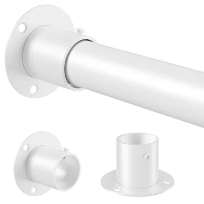 Obrázek produktu pro Extra dlouhá výsuvná tyč na oblečení, nerezová ocel, bílá, 110-270 cm