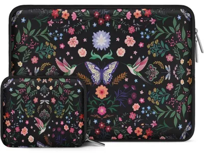 Image de Housse pour Ordinateur Portable 14 Pouces - Compatible avec MacBook Pro 14 M5 M4 M3 - Motif Fleur