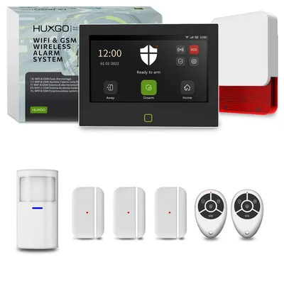 Immagine prodotto di Sistema di allarme HUXGO Wi-Fi GSM 4G HXA700 con sirena, 1 sensore PIR e 3 contatti porta