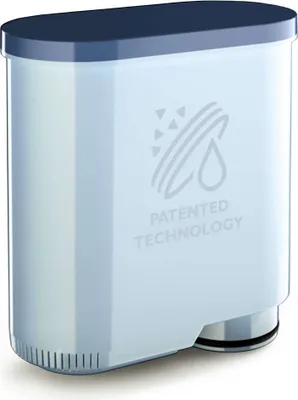 A product image of a water filter cartridge with embossed text and a graphic.