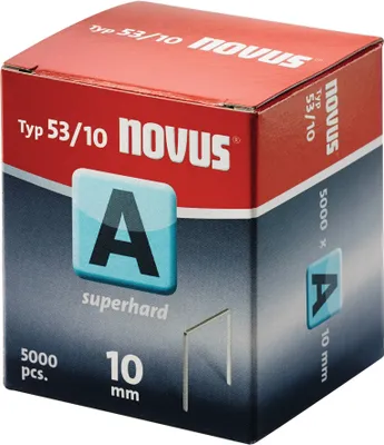 Zdjęcie produktu dla Zszywka z cienkiego drutu A typ 53 szer. 11,3 mm 10 mm 0,75 mm supertwarda 5000 szt. NOVUS