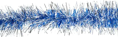 Produktbild von Weihnachtsgirlande Lametta 9cm x 3m blau / silber