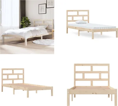 Produktbild von vidaXL Massivholzbett Kiefer 90x200 cm - Bettrahmen - Bettgestell - Bett - Holzbettrahmen
