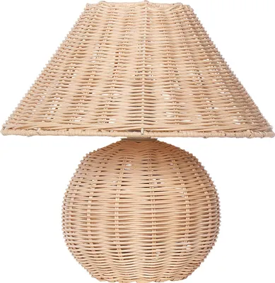 Zdjęcie produktu dla BELIANI Lampa stołowa jasny naturalny pleciony rattan lampka nocna styl naturalny podstawa