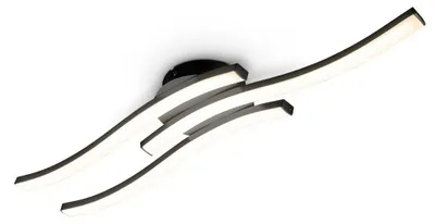 Immagine prodotto di B.K.Licht Plafoniera LED, luce calda 3000K, LED integrati 3x6W 3x480Lm, dimensione 56,5x12cm, lampada da soffitto moderna per cucina o camera da letto, lampadario in metallo nero 230V IP20