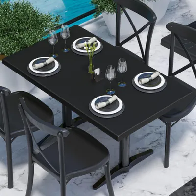 Produktbild von JAMAIKA | Bistro Außen Tischplatte | B:T 120 x 70 cm | Schwarz | Rechteckig | Topalit Tischplatte