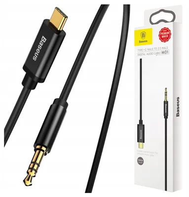 Immagine prodotto di Cavo audio Usb-C Do Mini Jack 3,5Mm Baseus Yiven 1.2M (Czarny)