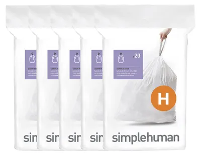 Obrázek produktu pro simplehuman CW0168CP, 35 l, Bílá, 469 mm, 708 mm, 100 kusů