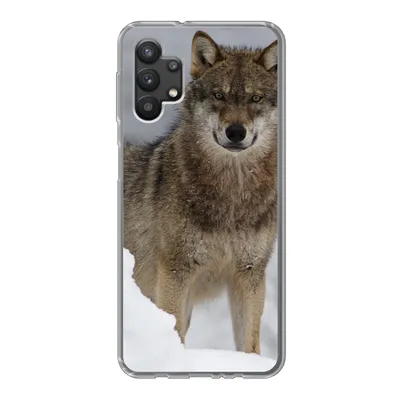 Produktbild von MuchoWow® Handyhülle Schutzhülle Hülle für Samsung Galaxy A32 5G Wolf - Schnee - Tiere Silikon Softcase Handy Hülle - Softcase