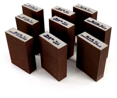Produktbild von Schleifschwamm-Set mit 9 Stück, 100 x 70 x 25 mm, Schleifklötze in 3 Körnungen