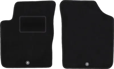 Produktbild von Velours-Fußmatten Vorne passend für Kia Picanto I (Schrägheck, Bj. 2003-2011) –  schwarz, passgenau, mit Befestigungen set 2 Stk. - STANDARD