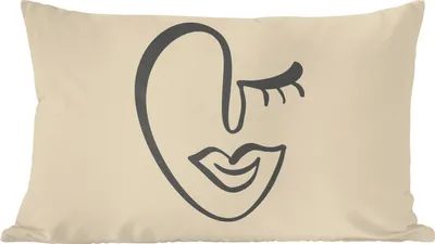 Produktbild von MuchoWow® Zierkissen Sofakissen Wohnzimmer Dekokissen 60x40 cm Frau - Lippen - Abstrakt - Kopfkissen - Polster mit Foto