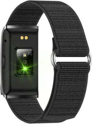 Image de INF Montre Connectée Multifonction en Nylon pour Suivi Santé et Sport Le noir