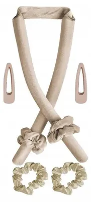 Produktbild von ManyBeauty Lockenwickler Set mit Haargummis, schonend, ohne Hitze, beige