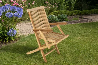 Produktbild von Teakholz Gartenstuhl Klappstuhl mit Armlehnen MALLORCA