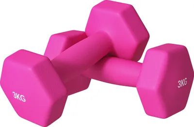 Produktbild von SPORTNOW Hanteln 2er Set Kurzhanteln 2 x 3 kg Hantelset Dumbbells, bodenschonendes Hexagon Kurzhantel Set für Krafttraining, Zuhause, Rosa