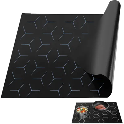 Productafbeelding van Inductiekookplaatbescherming Herbruikbaar - Kookplaat Mat - Glasvezelmat - Antislip - Waterdicht - Schokbestendig - Kookplaatmat