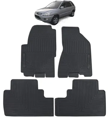 Image de Tapis de sol en caoutchouc de qualité, avant et arrière, pour KIA Sportage, modèles JE, à partir de 2004-2010
