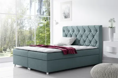 Produktbild von Boxspringbett Schlafzimmerbett DOLCE Polyesterstoff Oceangrün 140x200cm