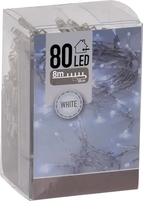 Produktbild von Lichterkette mit 80 LED in kalt weiß mit Timer - 800 cm - Weihnachts Tischlichterkette Deko Innen Beleuchtung