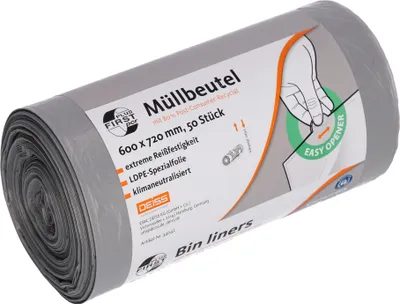 Produktbild von DEISS First Plus Pcr Müllbeutel 60 Liter, 34042 - Rolle / 60 Liter | Rolle (50 Stück)