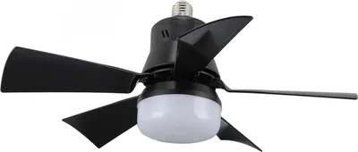 Image de Lampe de ventilateur de plafond 3000K à 6500K Luminosité réglable 3 vitesses de vent 3 minuteries Prise E26 Lampe avec ventilateur
