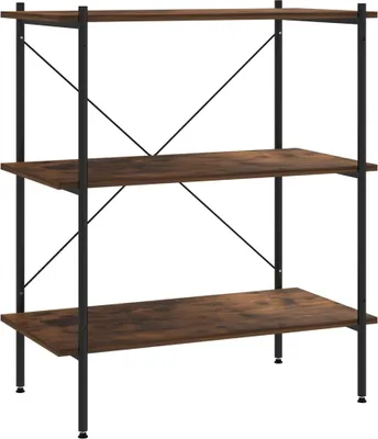 Produktbild von vidaXL Regal mit 3 Böden Schwarz und Natur 80x40x92 cm