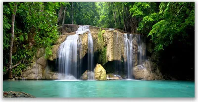 Produktbild von Acrylglasbilder 120x60 Wandbild Druck Wasserfall Baum Natur