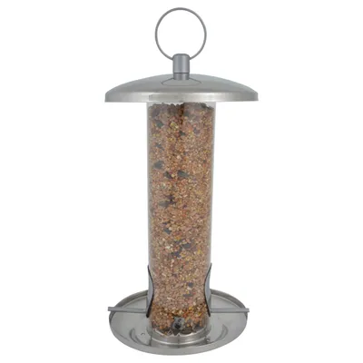 Image de Esschert Design Mangeoire pour oiseaux en acier inoxydable ; FB393 ; 14,1x14,1x27,1 cm