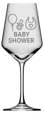Produktbild von Exoda Weinglas graviert Baby Shower 1 Stück 350ml spülmaschinenfest kinderfreundlich