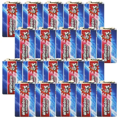 Produktbild von 20 x Wilhelm Lithium 9V Block Batterie Rauchmelder 6LR61 9 Volt Batterien