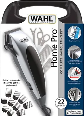 The image shows the packaging of a Wahl HomePro Complete Haircutting Kit.