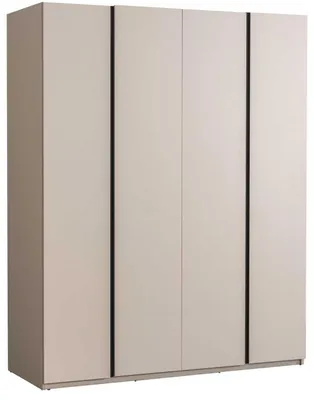Immagine prodotto di Armadio in stile moderno, colore beige e nero, capiente, con ante in vetro, per camera da letto