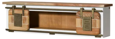 Immagine prodotto di MASSIVMOEBEL24 | Mensola in legno di mango 130x25x35 laccato bianco RAILWAY #565