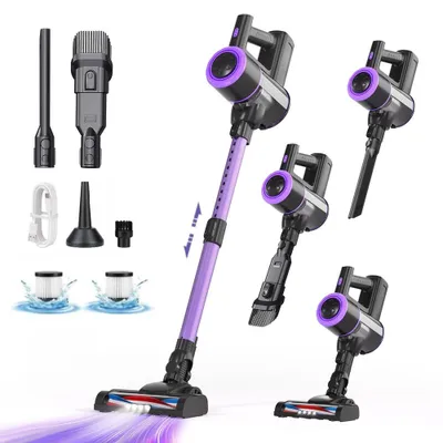 Produktbild von Akku Staubsauger, 500W/36000Pa Staubsauger kabellos mit HEPA ,45 Min, kabelloser Staubsauger,Anti-Tangle-Staubsauger