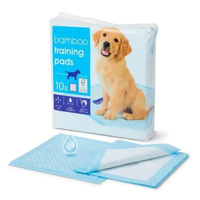 Produktbild von 10 Stück Welpenunterlagen 60x60 cm aus Bambus super saugfähige und wasserdichte Puppy Pads für Hundetraining Stubenreinheit Hundekörbchen