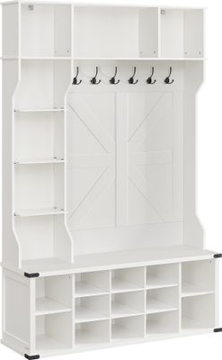 Garderobenständer mit Schuhbank, Garderobe, Schuhaufbewahrung, Haken