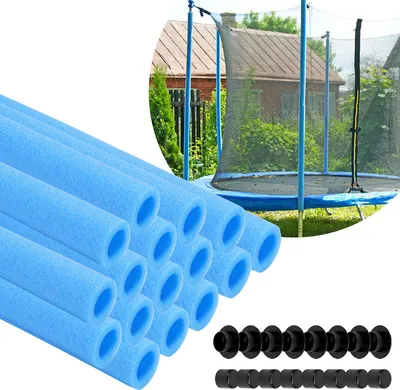 Obrázek produktu pro TolleTour trampolína pěnová hmota 92 cm pěnové trubky pěnové polstrování ochrana tyčí (modrá, 16 kusů)