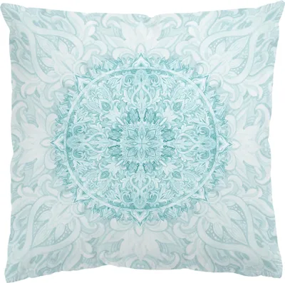 Produktbild von Dekokissen Spirituell draußen / Outdoor Zierkissen waschbar Ornament türkis Aquarell Orientalisch Sofakissen mit Füllung