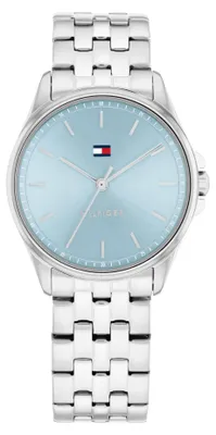 Produktbild von Tommy Hilfiger Uhr mit DREI-Zeiger-Quarzwerkfür Damen mit Silbernes Edelstahlarm